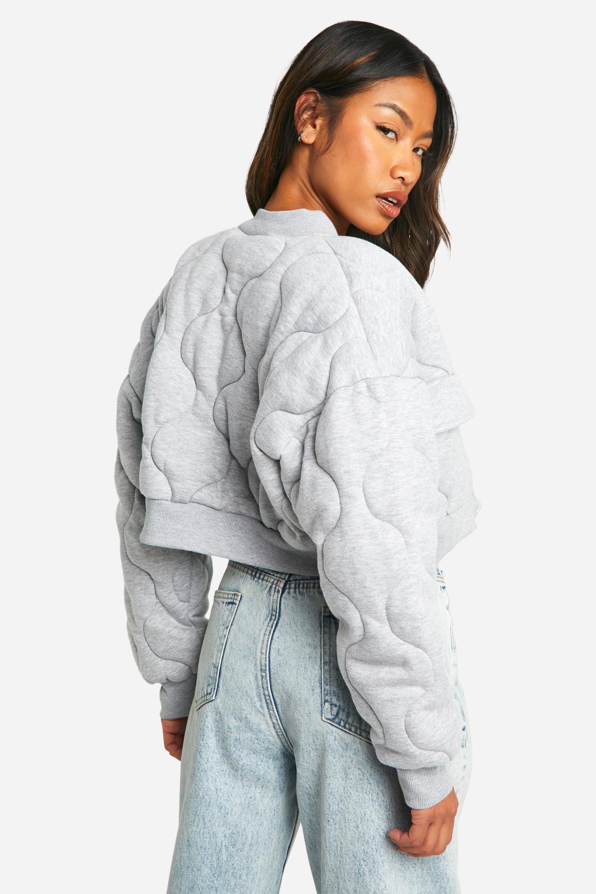 Light grey bomber jacket womens best sale
